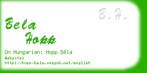 bela hopp business card